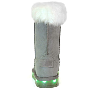 Flashez LED Footwear - Flash Wear LED Grey Calf Boots