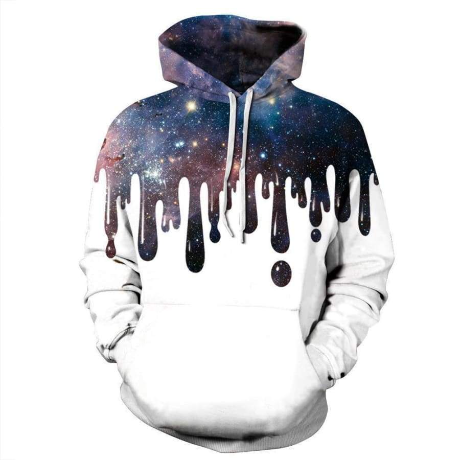 Paint Galaxy Drip Hoodie Galaxy Drip Overprint Hoody